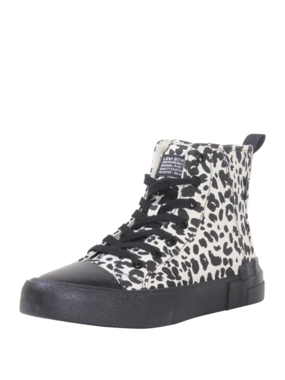 NEW Levis Women's Elite Sneakers High-Top Lace-Up Shoes Leopard 8